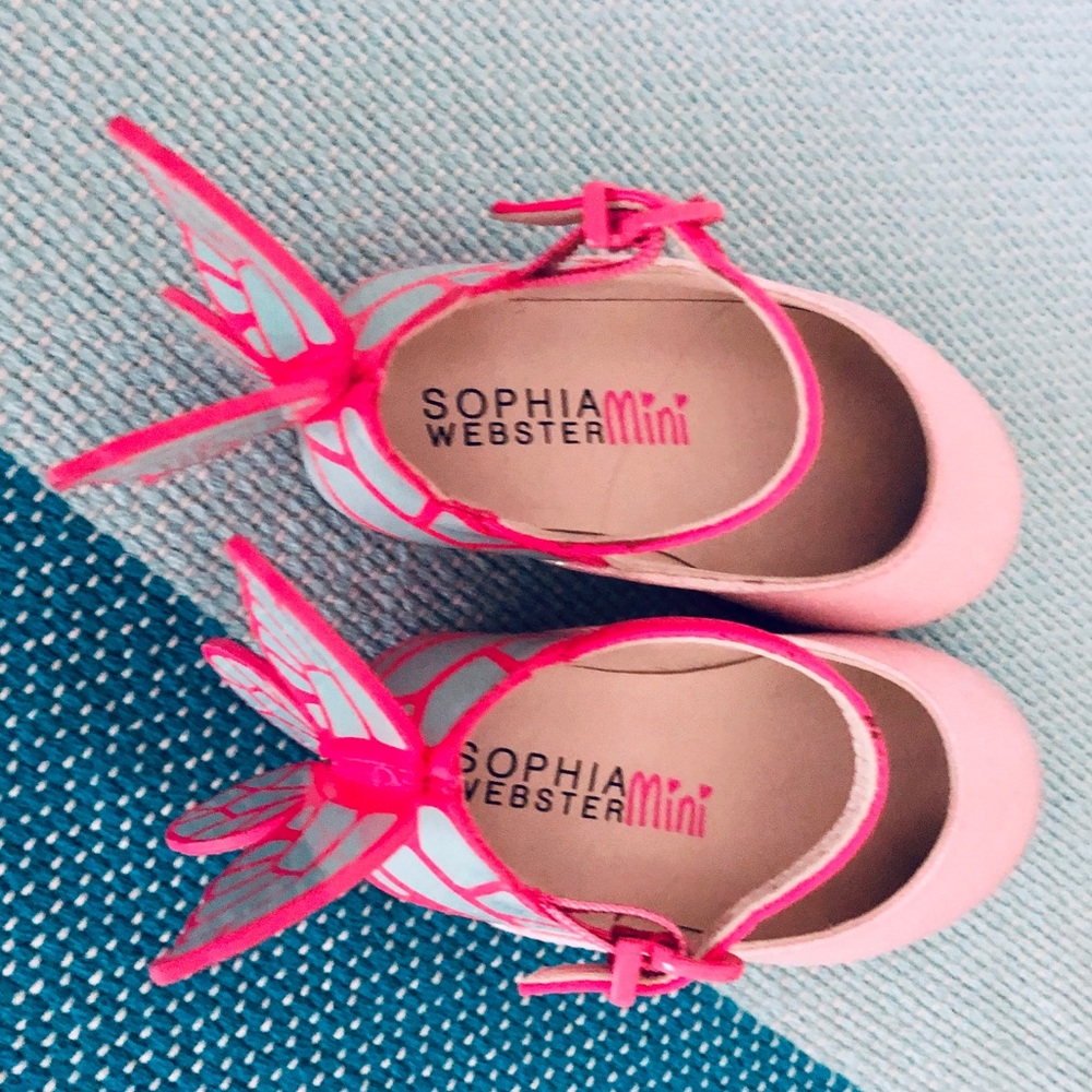 Sparkly pink butterfly ballerinas